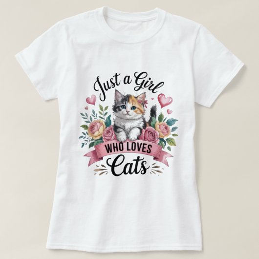 かわいい猫好きさん Tシャツ (デザイン正面)