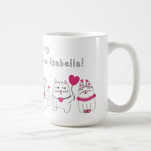 かわいい猫好きのためのバレンタインデー コーヒーマグカップ (右)