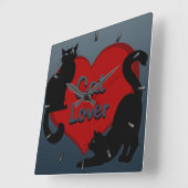 かわいい猫好きのための壁時計 ネコ デコレーション スクエア壁時計 (傾斜)