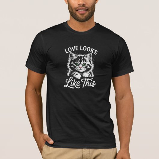 かわいい猫好きのための 子猫グラフィックTシャツ Tシャツ (正面)