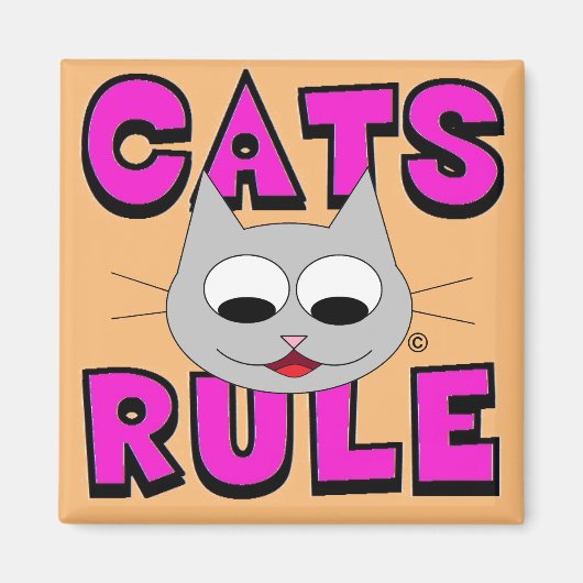 かわいい猫好きのためのCATS RULE マグネット (正面)