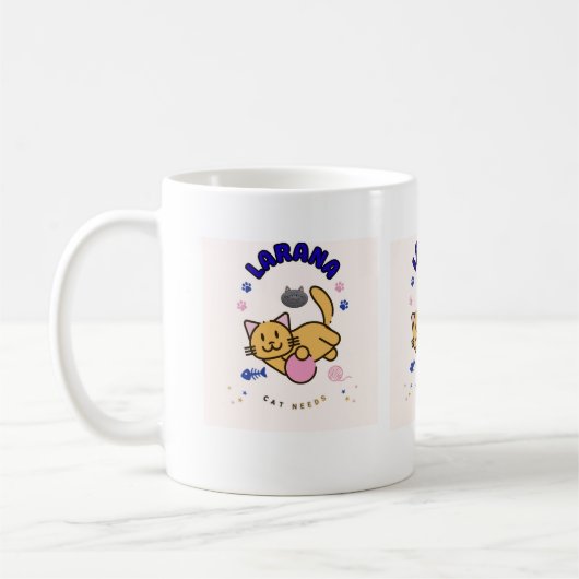 かわいい猫好きのコーヒーカップデザイン コーヒーマグカップ (左)
