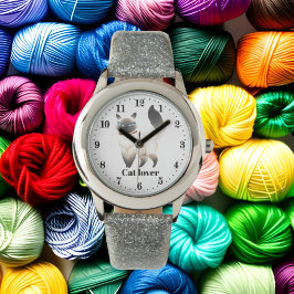 かわいい猫好きの女の子 腕時計