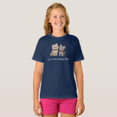 かわいい猫好きの子供服 Tシャツ (正面フル)