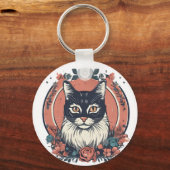 かわいい猫好きアートデザイン買今 キーホルダー (正面)