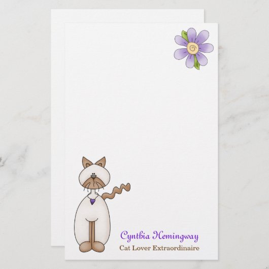 かわいい猫好きカスタム文房具 便箋 (正面/裏面)