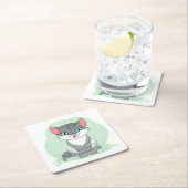 かわいい猫好きギフト虎猫子猫ママ漫画の子猫 スクエアペーパーコースター (インサイチュ)