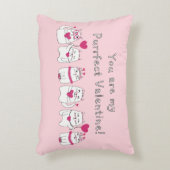 かわいい猫好きズバレンタインデーピンク アクセントクッション (正面(垂直))