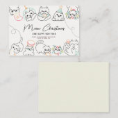 かわいい猫好きズパーソナライズされたホリデー ノートカード (正面/裏面)