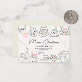 かわいい猫好きズパーソナライズされたホリデー ノートカード (正面/裏面インサイチュ)