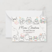 かわいい猫好きズパーソナライズされたホリデー ノートカード (正面)