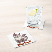 かわいい猫好きタイガーグレー子猫ネコ良い子猫 スクエアペーパーコースター (インサイチュ)