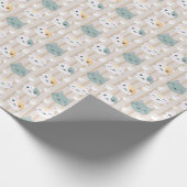 かわいい猫好きタイルパーティー ラッピングペーパー (角)