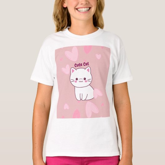 かわいい猫好きデザインTシャツ Tシャツ (正面)