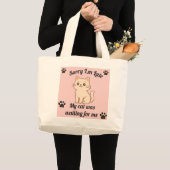 かわいい猫好きトートバッグ ラージトートバッグ (正面(商品))