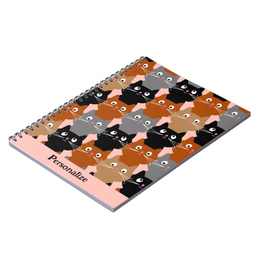 かわいい猫好きネコ猫がパーソナライズ ノートブック (左側)