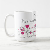 かわいい猫好きバレンタインデー コーヒーマグカップ (左)