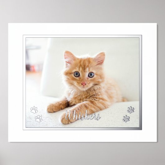 かわいい猫好きパーソナライズされたペットの写真 箔ポスター (正面)