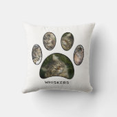 かわいい猫好きポープリント名フォトコラージュ クッション (裏面)