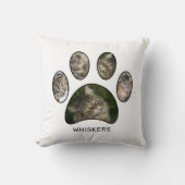 かわいい猫好きポープリント名フォトコラージュ クッション (正面)
