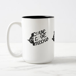 かわいい猫好きマグカップ、ラブミャオ黒猫コーヒーカップ ツートーンマグカップ