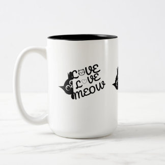 かわいい猫好きマグカップ、ラブミャオ黒猫コーヒーカップ ツートーンマグカップ