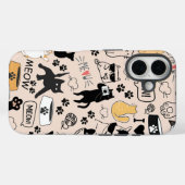 かわいい猫好き柄の電話ケース Case-Mate iPhoneケース (裏面 (横))