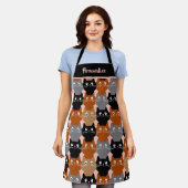 かわいい猫好き猫の子猫パタパーソナライズされたーン エプロン (着用した状態)