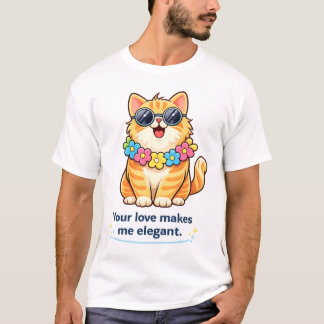 かわいい猫好き面白いロマンチック猫 Tシャツ