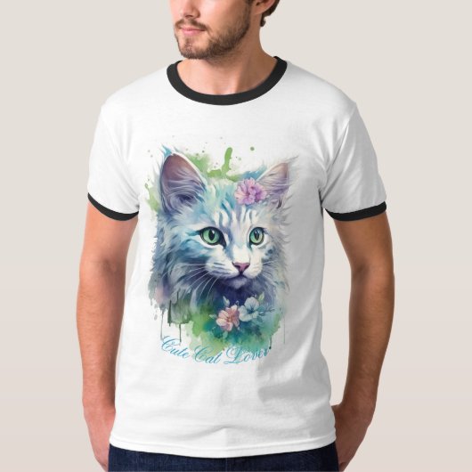 かわいい猫好き Tシャツ (正面)