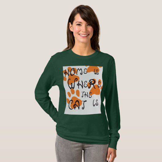 かわいい猫好きTシャツ – 猫インスパイアデザイン Tシャツ (正面フル)