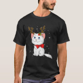かわいい猫娘のトナカイクリスマス子猫が恋人に犠牲 Tシャツ (正面)