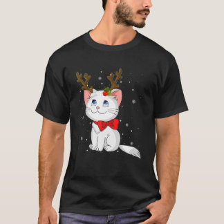 かわいい猫娘のトナカイクリスマス子猫が恋人に犠牲 Tシャツ