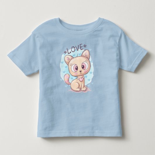 かわいい猫子供へTシャツ トドラーTシャツ (正面)
