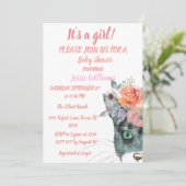 かわいい猫子猫キッテンピンクフローラベビーガールボホ 招待状 (スタンド正面)