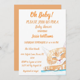 かわいい猫子猫キッテン動物男の赤ちゃんガール 招待状