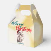 かわいい猫子猫サンタクリスマスズスイートメリークリスマス フェイバーボックス (正面サイド)