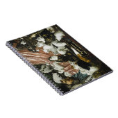 かわいい猫子猫ビンテージアート ゴールド モノグラム スケッチ ノートブック (右側)