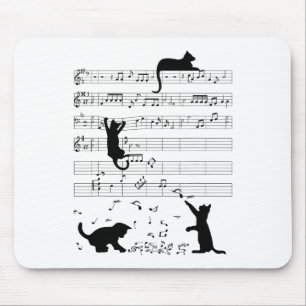 かわいい猫子猫遊の音符クレフ、 音符記号ミュージシャンAr マウスパッド
