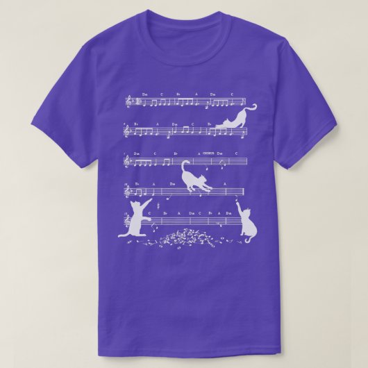 かわいい猫子猫遊の音符クレフ、 音符記号ミュージシャンAr Tシャツ (デザイン正面)
