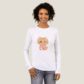 かわいい猫学生猫好きデザイン トライブレンドTシャツ (正面全体)