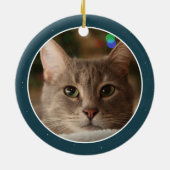 かわいい猫宇宙猫火星写真おもしろいクリスマス セラミックオーナメント (裏面)