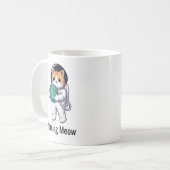 かわいい猫宇宙飛行士ねこママ愛人カスタム コーヒーマグカップ (正面左)