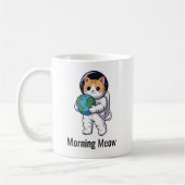 かわいい猫宇宙飛行士ねこママ愛人カスタム コーヒーマグカップ (左)