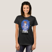 かわいい猫宇宙飛行士ステッカー Tシャツ (正面フル)