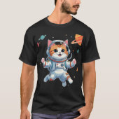 かわいい猫宇宙飛行士Tシャツ – かわいい宇宙子猫 Tシャツ (正面)