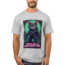 かわいい猫宇宙飛行士Tシャツ – 冒険に向けて