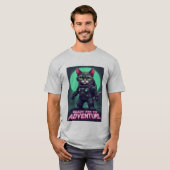 かわいい猫宇宙飛行士Tシャツ – 冒険に向けて Tシャツ (正面フル)