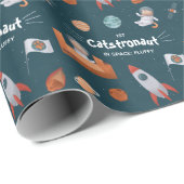 かわいい猫宇宙、猫と火星、名前おもしろい ラッピングペーパー (ロールコーナー)