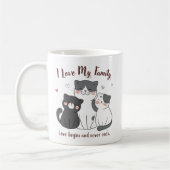 かわいい猫家族マグカップ 愛する家族 愛は始まり コーヒーマグカップ (左)